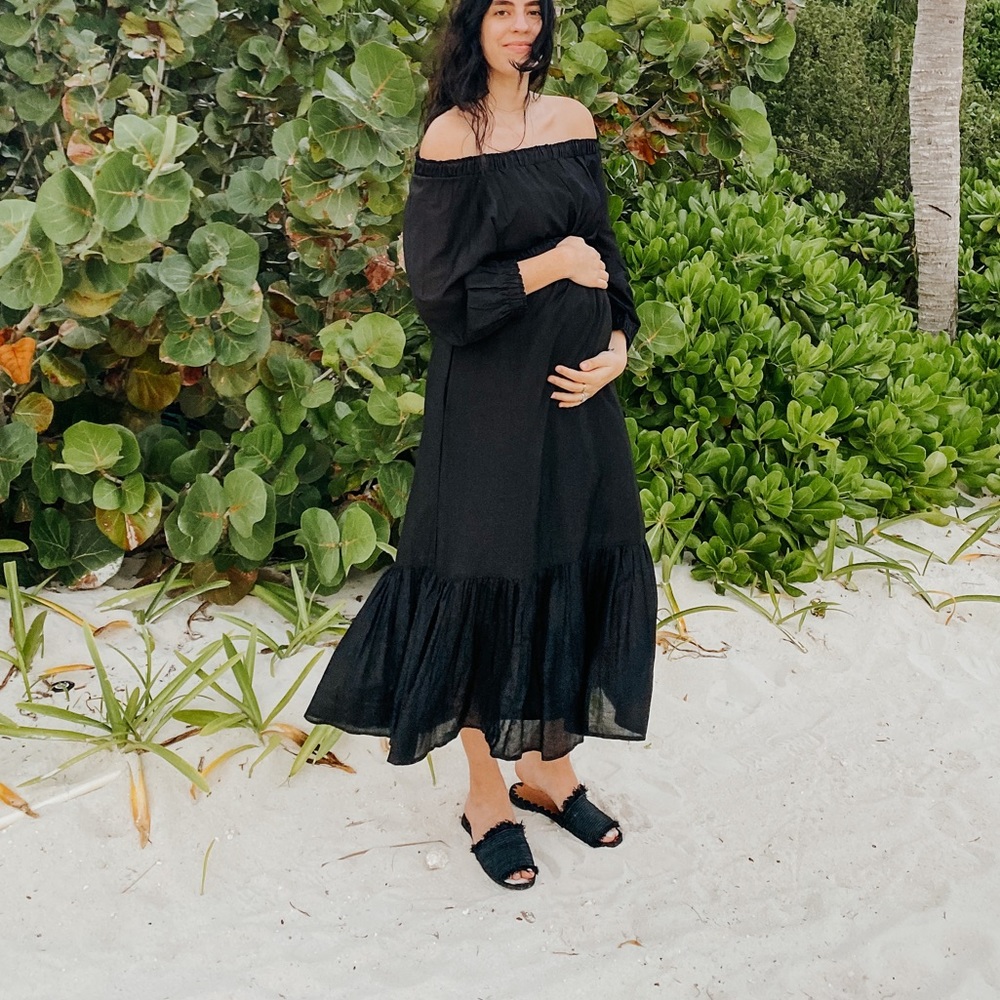 MIRTH off the shoulder black dress